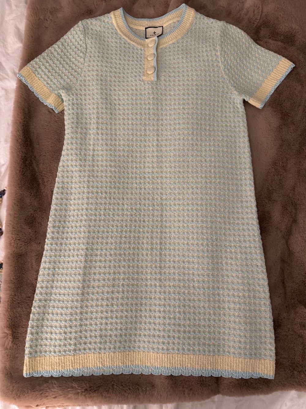 Tuckernuck Mint Knit Short Sleeve Francine Shift Dress, size M